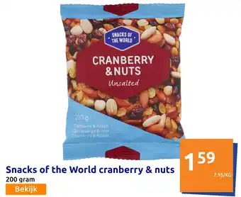 Action Snacks of the World cranberry & nuts aanbieding