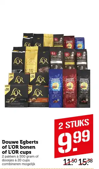 Coop Douwe Egberts of L'OR bonen of L'OR cups aanbieding