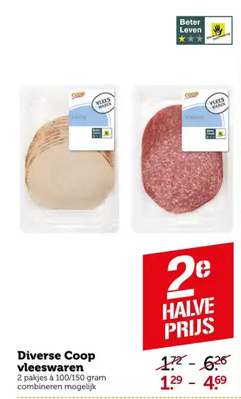 Coop Diverse Coop vleeswaren aanbieding