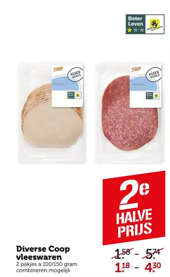 Coop Diverse Coop vleeswaren aanbieding