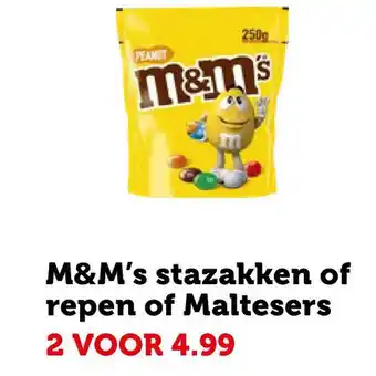 Coop M&M's stazakken of repen of Maltesers aanbieding