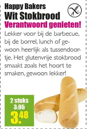 Gezond & Wel Happy Bakers Wit Stokbrood aanbieding