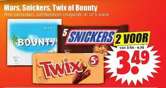 Dirk Mars, Snickers, Twix Of Bounty aanbieding