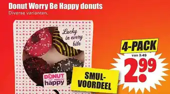 Dirk Donut Worry Be Happy Donuts aanbieding