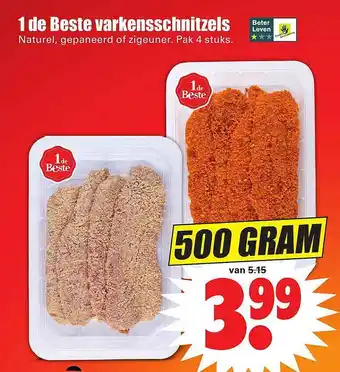 Dirk 1 De Beste Varkensschnitzels Naturel, Gepaneerd Of Zigeuner aanbieding