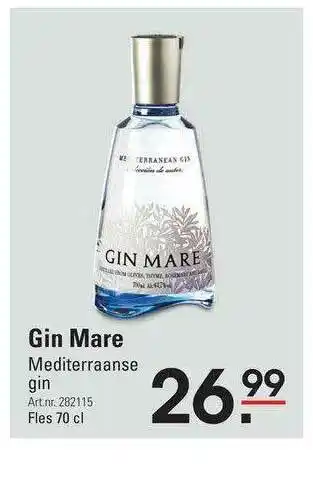 Sligro Gin Mare Mediterraanse Gin aanbieding