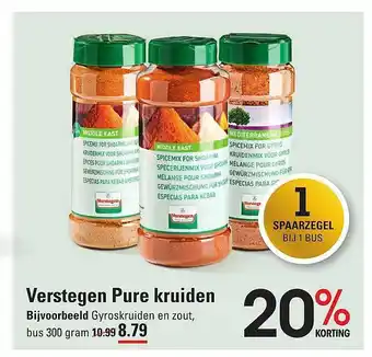 Sligro Verstegen Pure Kruiden 20% Korting aanbieding