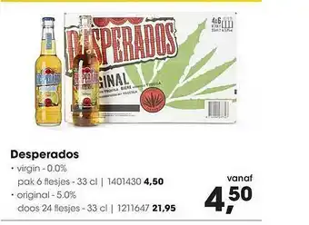 HANOS Desperados Virgin 0.0% Of Original 5.0% aanbieding