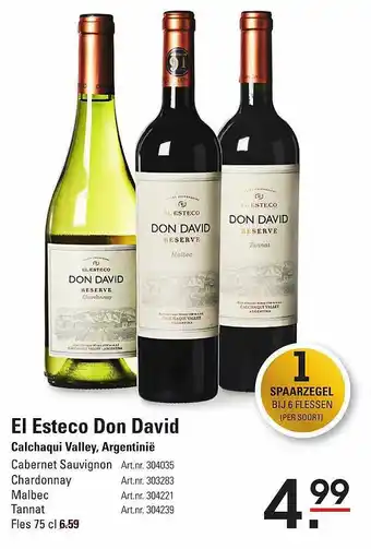 Sligro El Esteco Don David Calchaqui Valley, Argentinië aanbieding