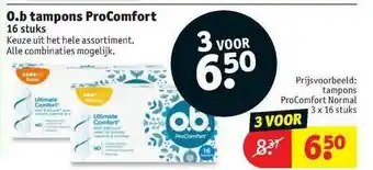 Kruidvat O.B. Tampons ProComfort 16 Stuks aanbieding