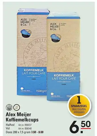 Sligro Alex Meijer Koffiemelkcups aanbieding