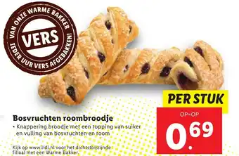 Lidl Bosvruchten roombroodje aanbieding