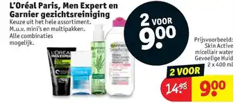 Kruidvat L'Oreal Paris, Men Expert en Garnier gezichtsverzorging 2st aanbieding