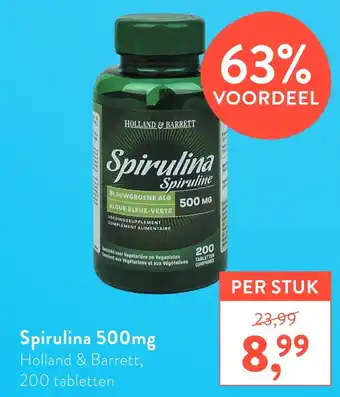 Holland & Barrett Spirulina 500mg 500mg aanbieding