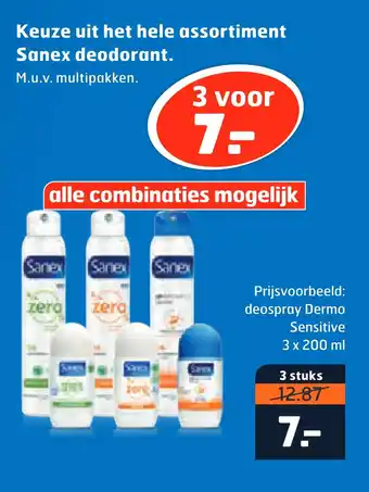 Trekpleister Keuze uit het hele assortiment Sanex deodorant. aanbieding