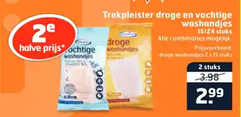 Trekpleister Trekpleister droge en vochtige washandjes aanbieding