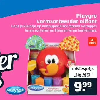 Trekpleister Playgro vormsorteerder olifant aanbieding