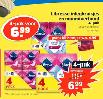 Trekpleister Libresse inlegkruisjes en maandverband aanbieding