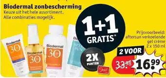 Kruidvat Biodermal zonbescherming 1+1 aanbieding