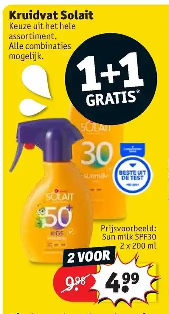 Kruidvat Kruidvat Solait zonbescherming 1+1 aanbieding