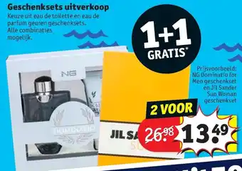 Kruidvat Geschenksets uitverkoop 1+1 aanbieding