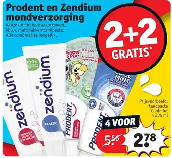 Kruidvat Prodent en Zendium mondverzorging 4 st aanbieding