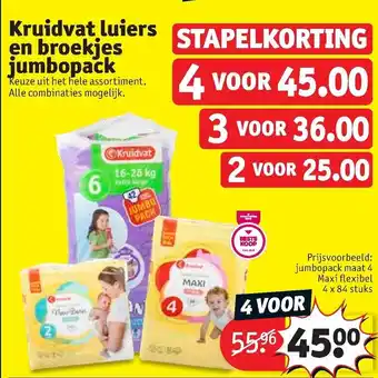 Kruidvat Kruidvat luiers en broekjes jumbopack  4 st aanbieding