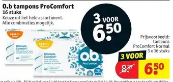 Kruidvat o.b. tampons ProComfort 3 st aanbieding