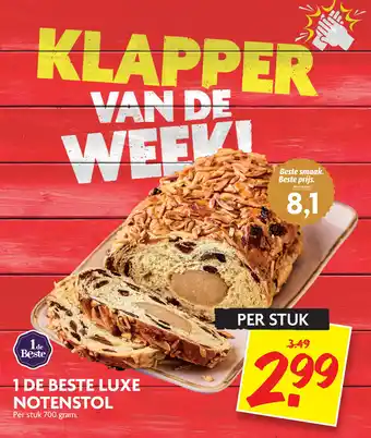 Dekamarkt 1 De Beste Luxe Notenstol 700gram aanbieding