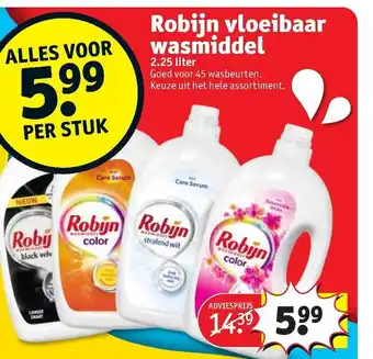 Kruidvat Robijn vloeibaar wasmiddel 2.25L aanbieding