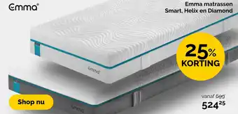 Beter Bed Emma matrassen Smart, Helix en Diamond aanbieding