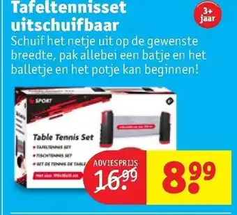 Kruidvat Sport Tafeltennisset uitschuifbaar aanbieding