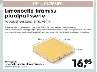 HANOS Hanos selektie limoncello tiramisu plaatpatisserie aanbieding