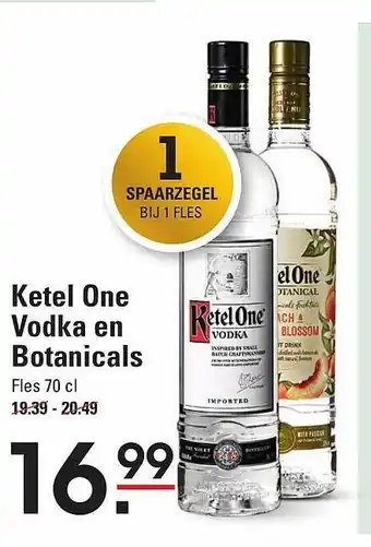 Sligro Ketel one vodka en botanicals 70 cl aanbieding