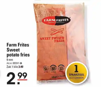 Sligro Farm frites sweet potato fries 1 kilo aanbieding