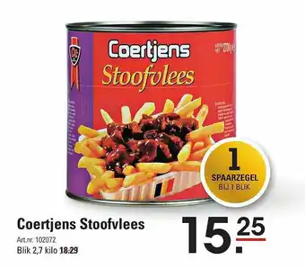 Sligro Coertjens stoofvlees 2,7 kilo aanbieding