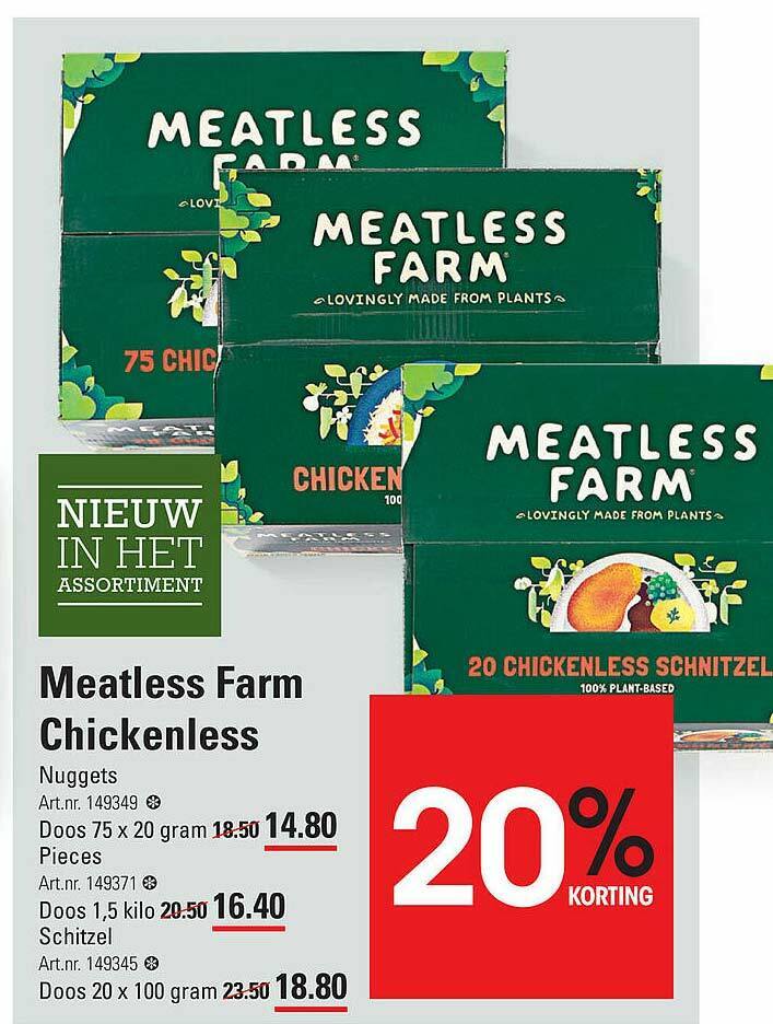 Meatless farm chickenless aanbieding bij Sligro
