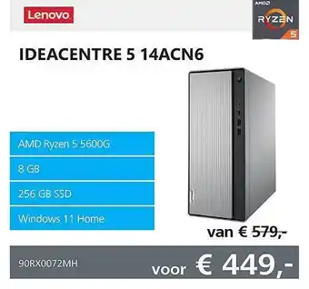 Informatique Lenovo ideacentre 5 14anc6 desktop aanbieding