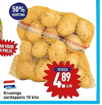 ALDI Kruimige aardappels 10 kilo 50% korting aanbieding