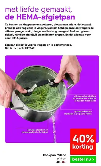 HEMA Kookpan milano 40% korting aanbieding