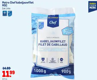 Makro Metro chef kabeljauwfilet msc aanbieding