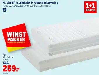 Makro M suite hr koudschuim m resort pocketvering aanbieding