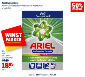 Makro Ariel wasmiddel aanbieding