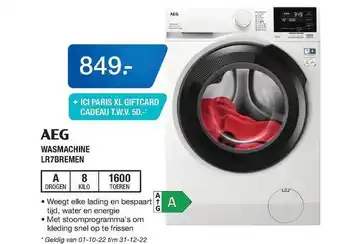 Electroworld Aeg wasmachine lr7bremen aanbieding