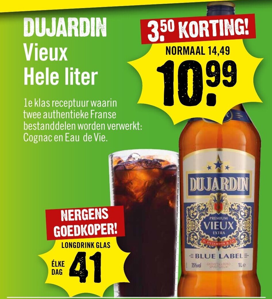 Dujardin vieux 1 liter aanbieding bij Dirck 3