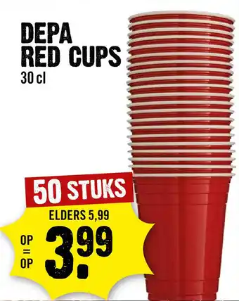 Dirck 3 Depa red cups aanbieding