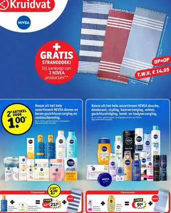 Kruidvat Nivea Dames en heren gezichtsverzorging en zonbescherming 2st aanbieding