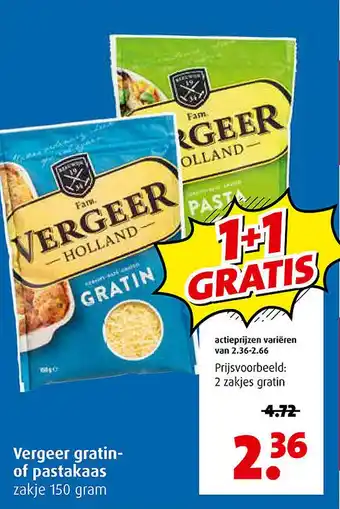 Boni Vergeer gratin- of pastakaas aanbieding