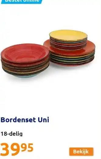 Action Bordenset uni aanbieding