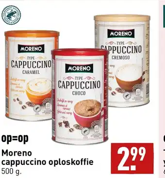 ALDI Moreno cappuccino oploskoffie 500 g aanbieding